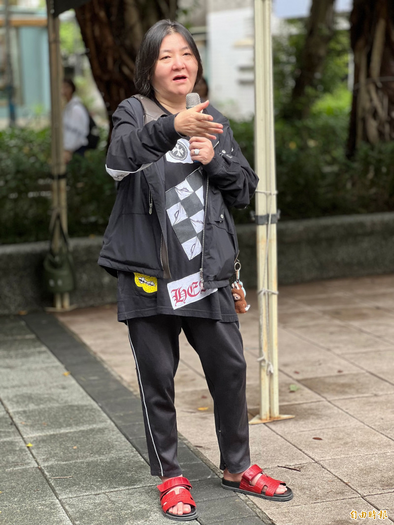 邱瓈寬出席反詐宣導活動。（記者李紹綾攝）