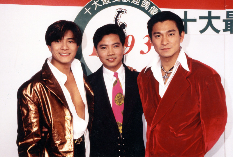 劉德華（右）、郭富城（左）和陳凱倫合影。（陳凱倫影視工作室提供）