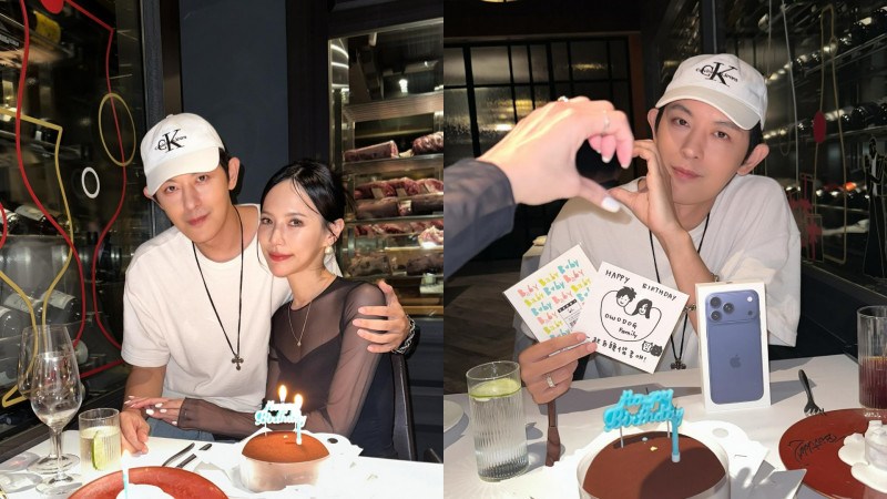 敖犬愛妻發發為老公慶生，十分甜蜜。（翻攝自Threads）