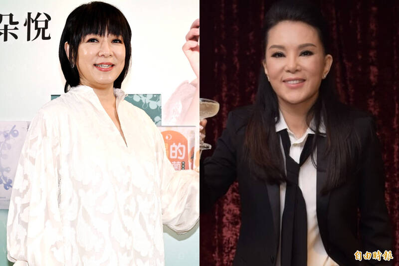 屠穎驟逝黃鶯鶯（右）「心裡沉」；趙詠華（左）約天堂相逢。（本報資料照）