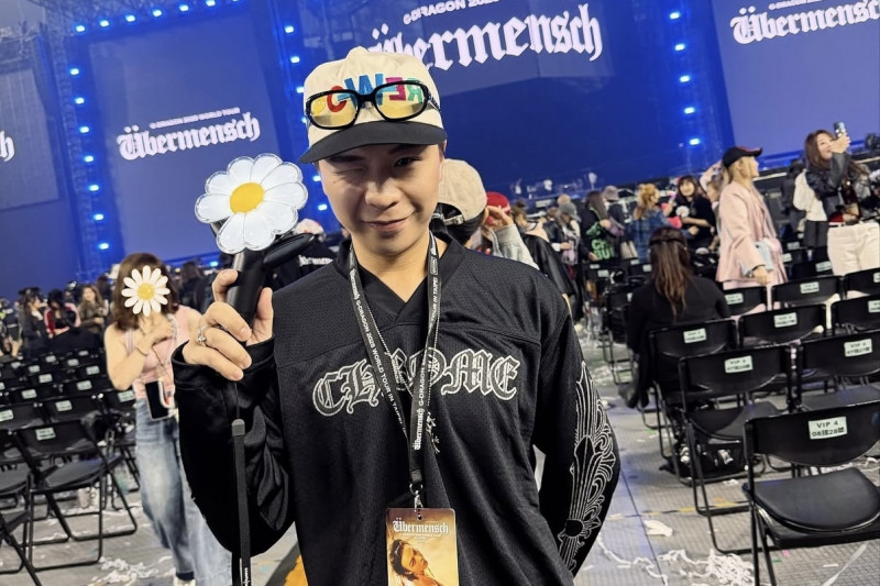 派翠克現身台北大巨蛋朝聖GD（權志龍）演唱會，親眼見證偶像魅力。（翻攝自IG）