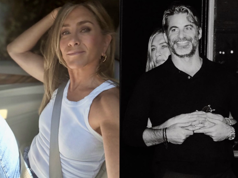 珍妮佛安妮斯頓高調認愛男友吉姆柯蒂斯。（組合照，翻攝自IG）