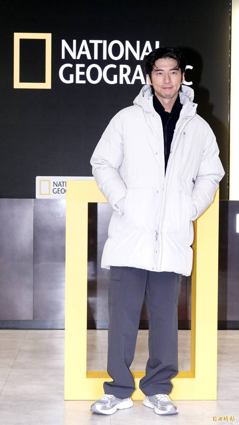 傅孟柏今（5日）出席羽絨服飾品牌活動。（記者潘少棠攝）