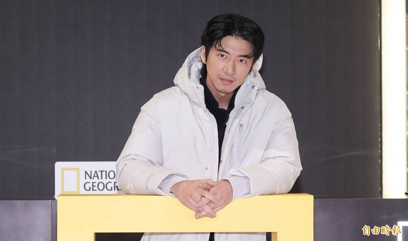 傅孟柏今（5日）出席羽絨服飾品牌活動。（記者潘少棠攝）