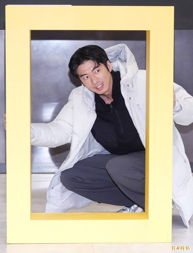 傅孟柏今（5日）出席羽絨服飾品牌活動。（記者潘少棠攝）