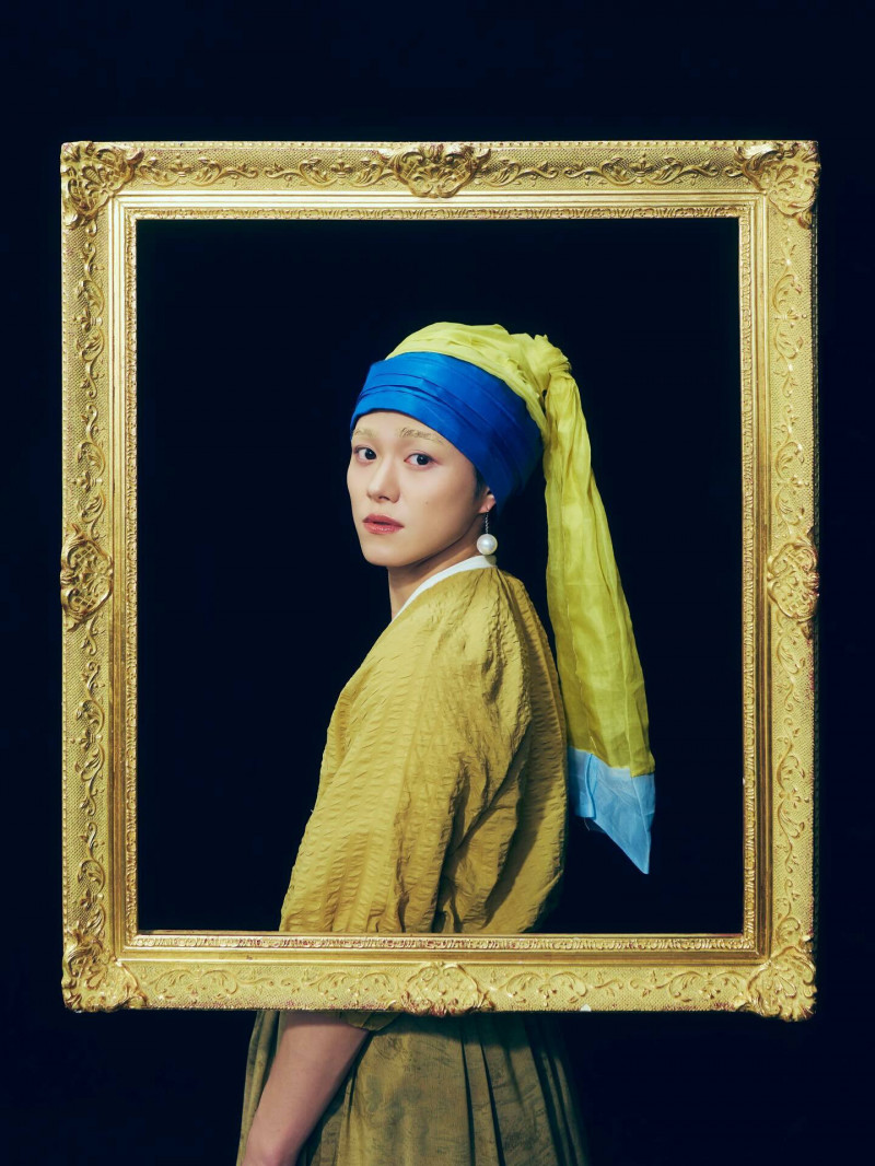 浪花男子大橋和也化身為維梅爾名畫《戴珍珠耳環的少女》中的女子。（翻攝自IG）