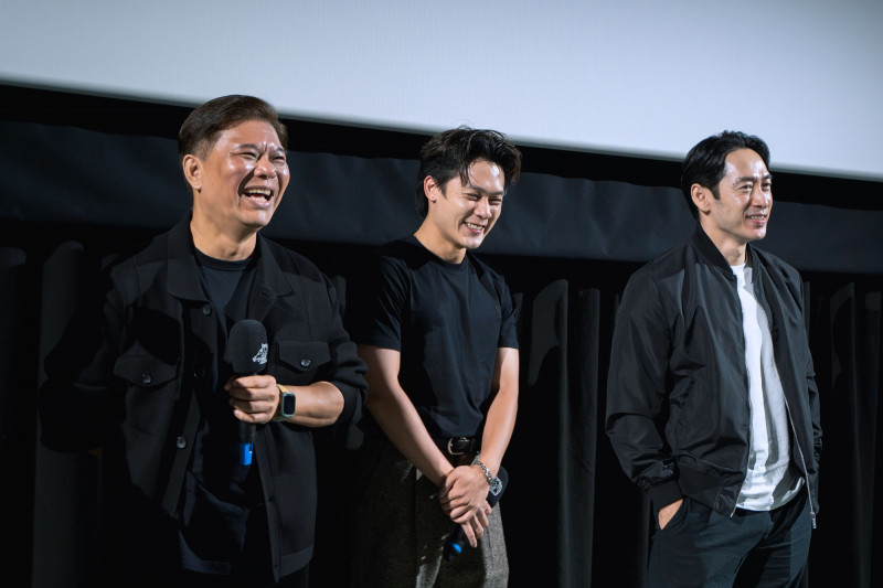 《好孩子》導演王國燊（左起）與許瑞奇、路斯明日前現身金馬影展映後座談，與觀眾面對面交流。（甲上娛樂提供）