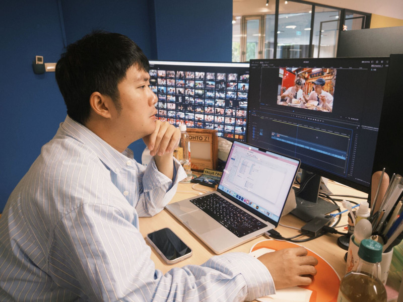 Leo笑說剪《電車吃漢》就像進入無限列車。（Dcard Video提供）