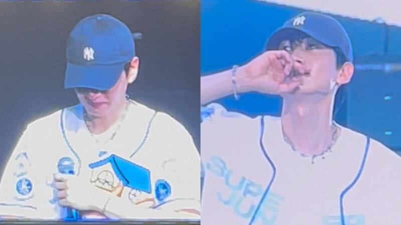 SJ銀赫看到無人機應援，低頭痛哭。（讀者提供）