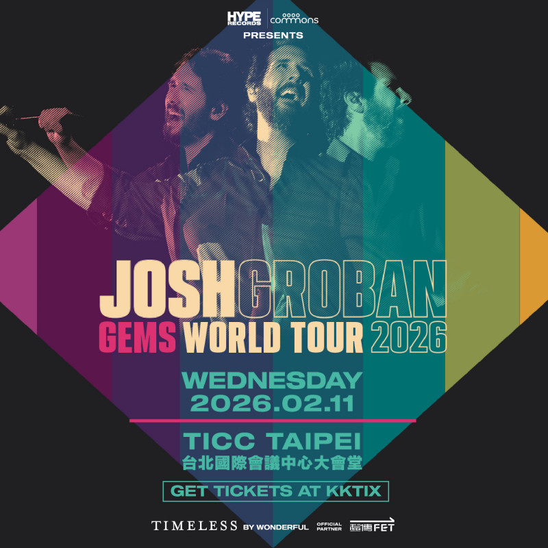 喬許葛洛班帶來「GEMS World Tour 」世界巡迴演唱會亞洲首站。（Timeless Asia提供）