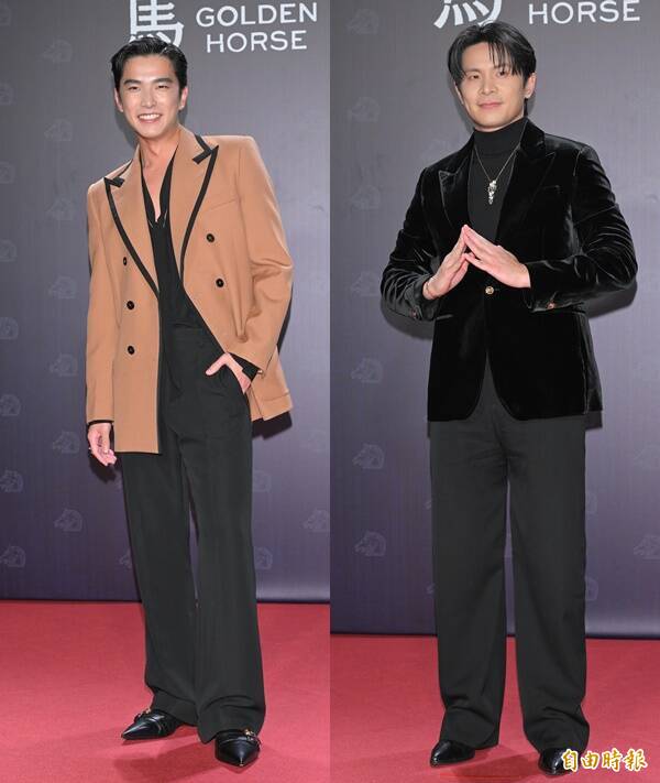 曾敬驊（左）、姚淳耀在電影中是「親如家人」的關係，今晚成對手角逐男配角獎。（新聞攝影組攝）