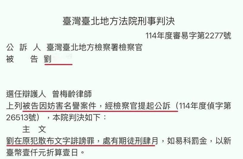 馬郁雯曬出判決書，以表決心。（翻攝自臉書）