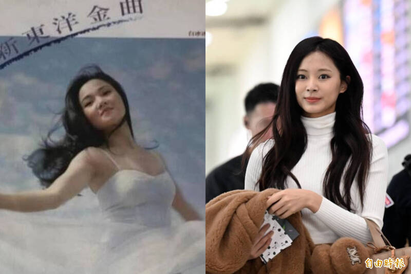 眼尖網友認為白冰冰年輕嫩照（左）與子瑜有幾分神似。（本報合成圖，翻翻攝自臉書／資料照）