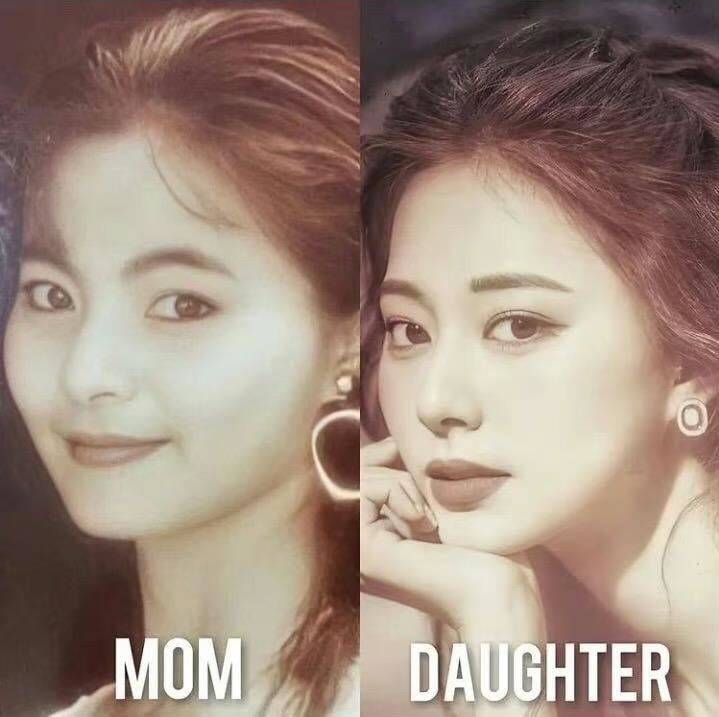 子瑜媽媽年輕時激似女兒。（翻攝微博）