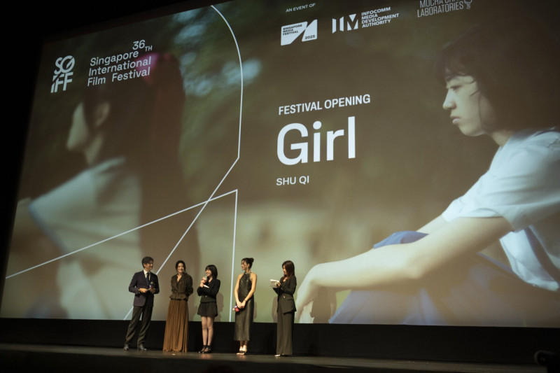 舒淇、9m88、白小櫻出席《女孩》新加坡國際影展開幕。（甲上娛樂提供）