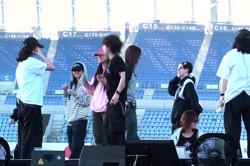 TWICE彩排《日不落》聽到場外粉絲尖叫，多賢打趣回應大家。（翻攝自IG）