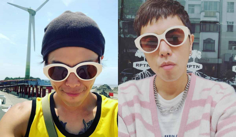 小鬼過去常戴著白框墨鏡拍照。（翻攝自IG）