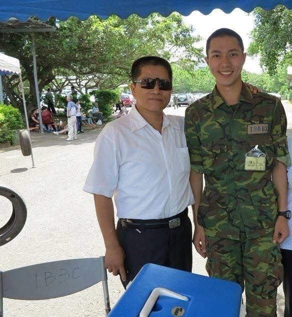 古程丰雖符合免疫條件，仍完成兵役。（小超人綜合體能俱樂部提供）