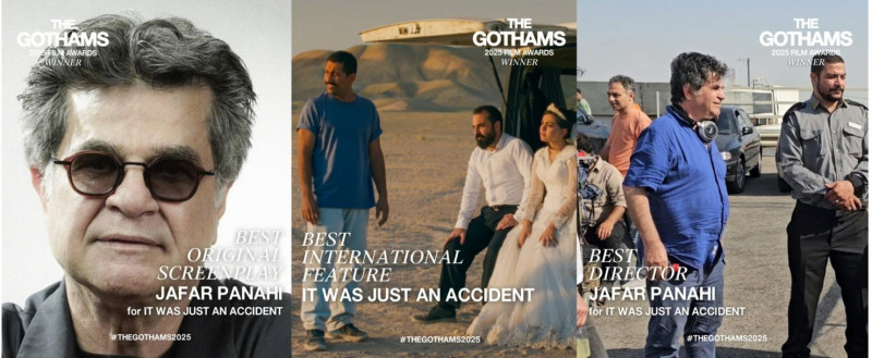 賈法潘納希在2025哥譚獎上風光拿下最佳導演、原著劇本和最佳國際影片共3獎。（翻攝自官方X）