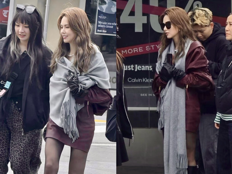 昆凌身穿短裙，在人群中超搶鏡。 圖片來源/小紅書