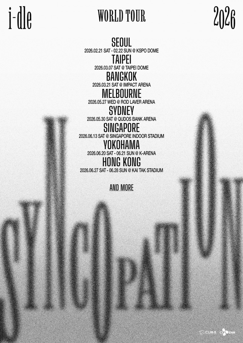 i-dle今發布2026巡演消息，確定3月7日唱進臺北大巨蛋。（翻攝自X、IG）
