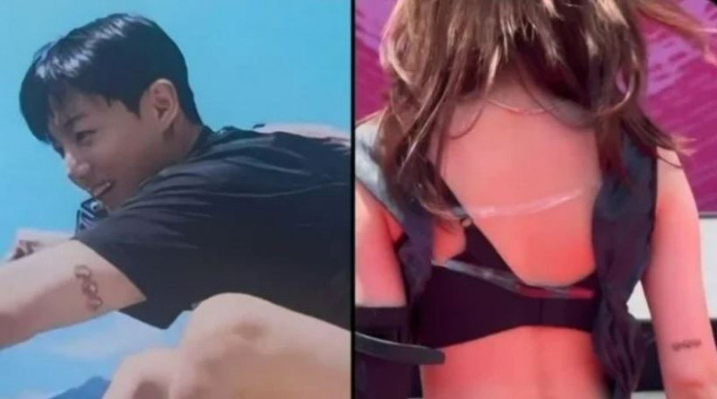 柾國身上有與WINTER一樣的狗狗刺青，不過粉絲強調是AI。（翻攝自X）