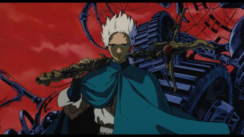 《天使之卵》中背負十字槍的少年因追尋夢中巨鳥而來到荒廢城市。（甲上提供）