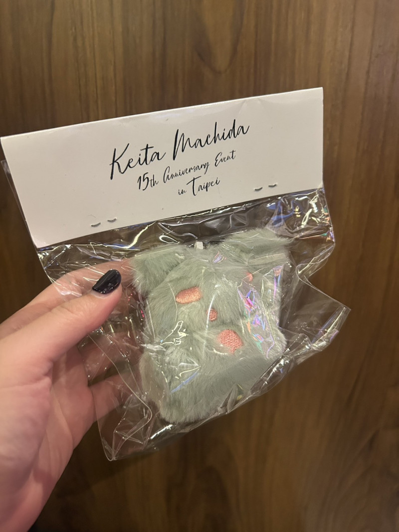 町田啓太的周邊，到底哪邊是眼睛，實在讓記者霧煞煞。（記者廖俐惠攝）