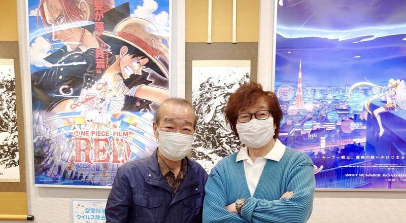 與西村知道（左）同樣在1946年出生的聲優古川登志夫（右），得知相識半個世紀的摯友病逝噩耗，感到悲痛不已。（圖擷取自@TOSHIO_FURUKAWA 社群平台「X」）
