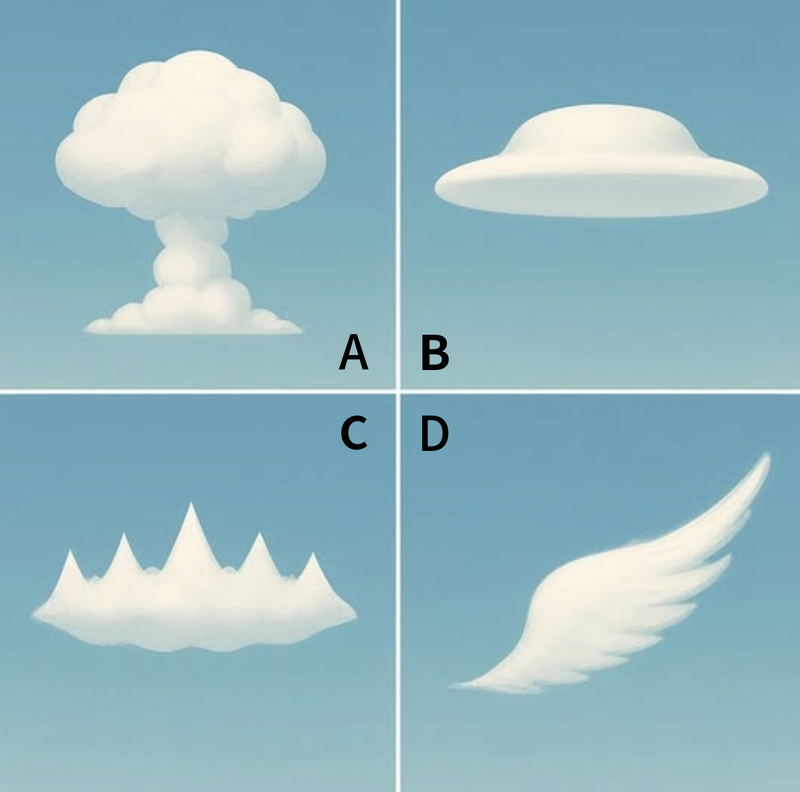 先選一個最不喜歡的雲，再選一個看起來最舒服的雲！（艾菲爾老師提供）