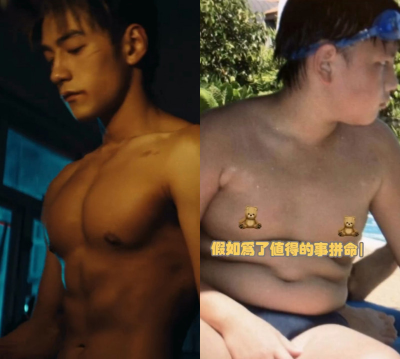 魏浚笙曬出以前還是小胖弟的照片，與拍攝《殺手#4》時的身材差很多。（翻攝自IG）
