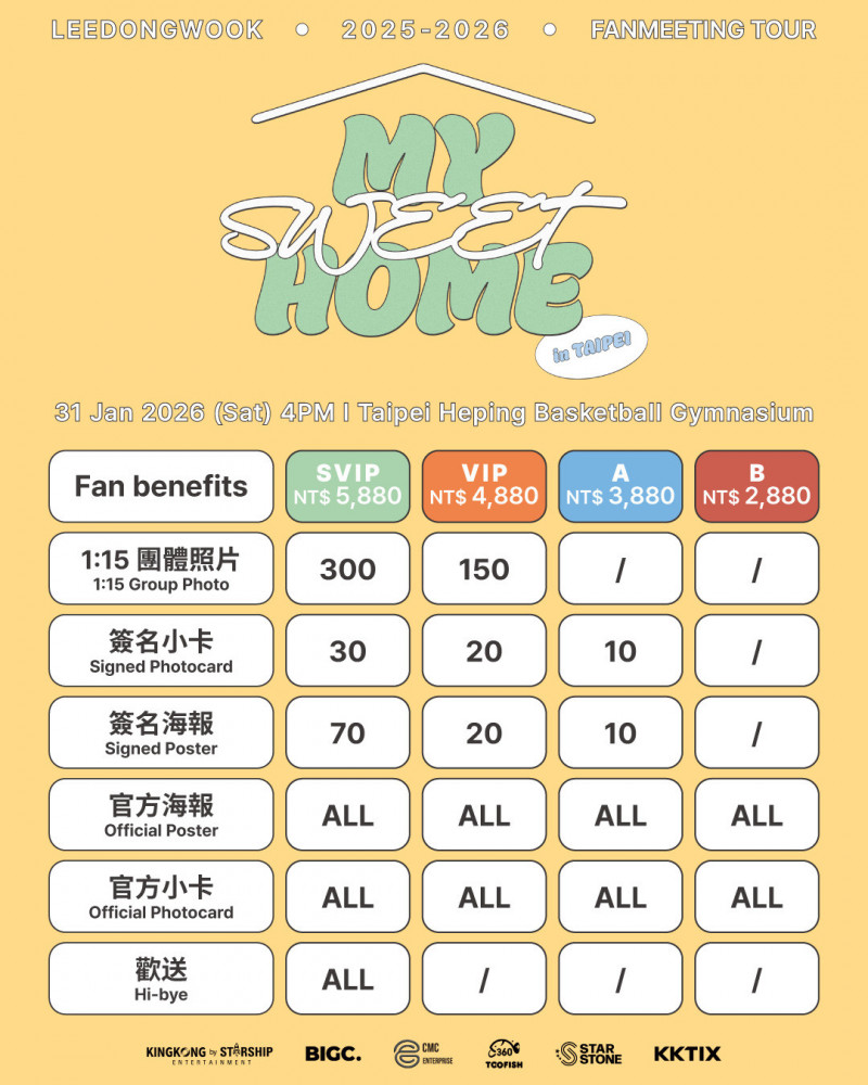 李棟旭粉絲見面會台北場福利。（兩隻魚娛樂提供）