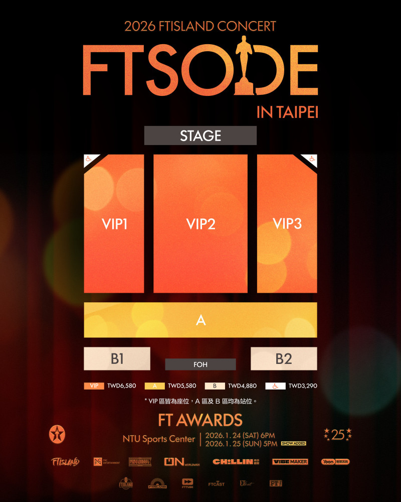 FTISLAND票區圖。（希林國際提供）