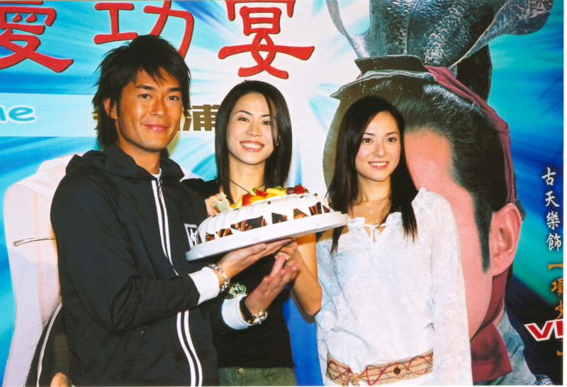 古天樂（左起）、宣萱及郭羨妮曾合體來台宣傳《尋秦記》。（華映提供）