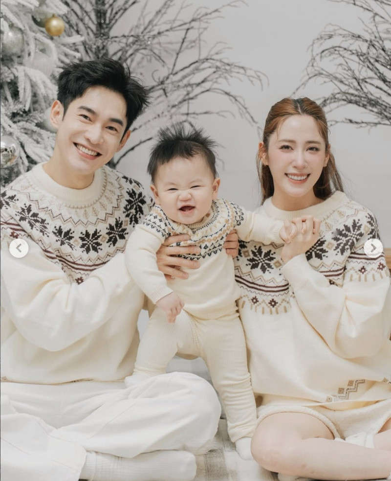 歐陽妮妮（右）和張書豪對照顧兒子有自己的分工。（翻攝自IG）