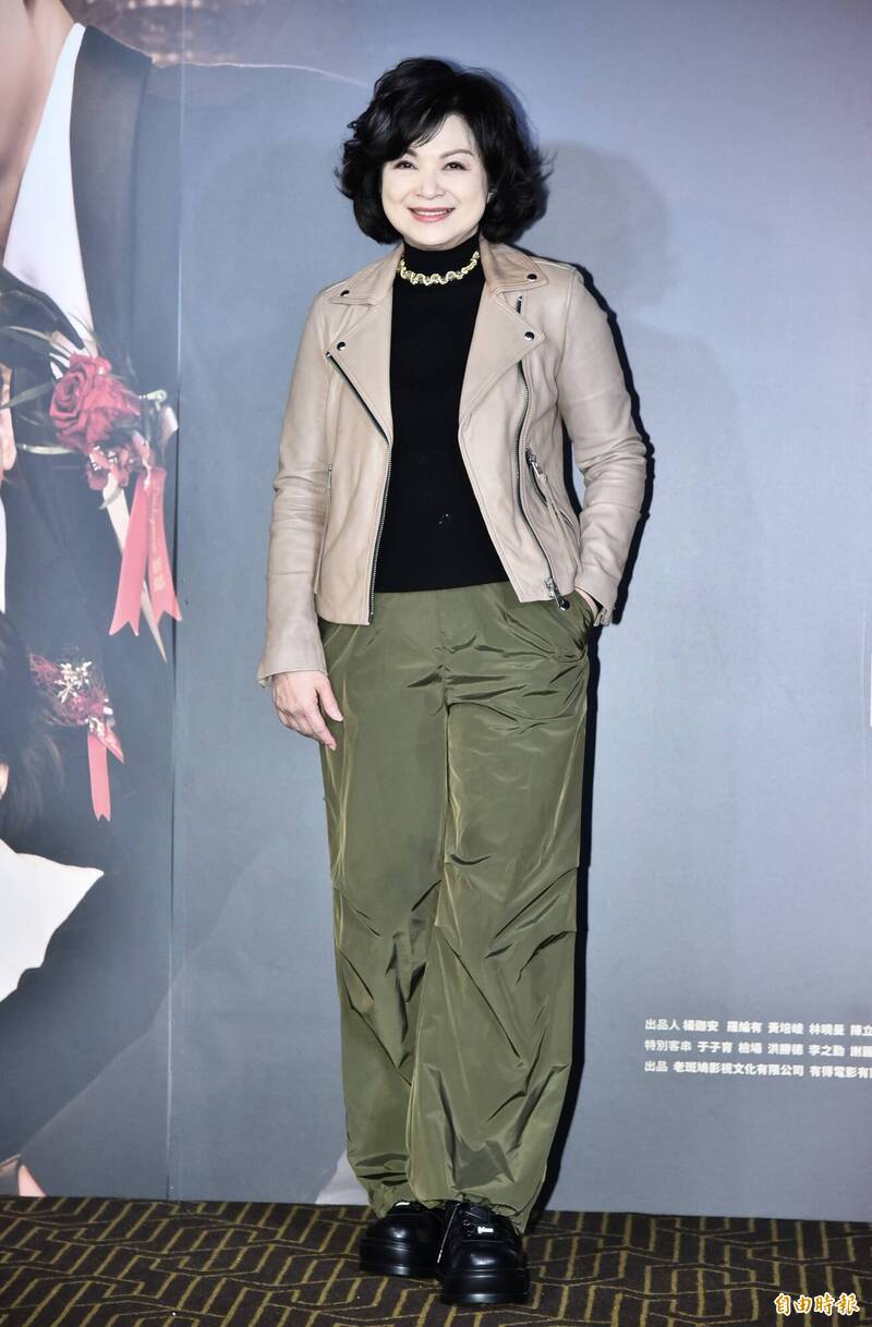 楊貴媚當時正值重感冒，仍敬業完成拍攝。（記者陳奕全攝）