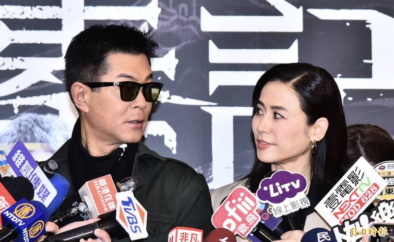 古天樂（左）、宣萱一同出席記者會。（記者陳奕全攝）
