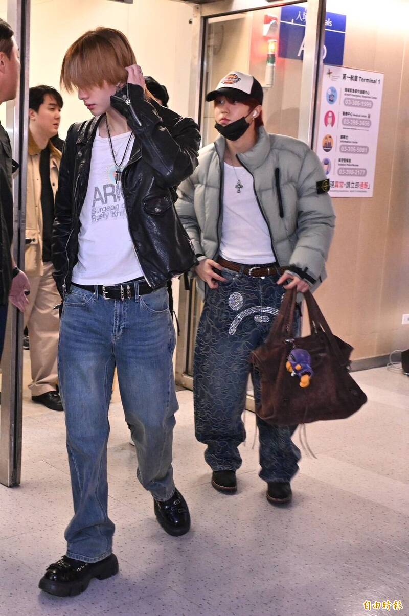 Stray Kids黃鉉辰、韓知城。（記者劉信德攝）