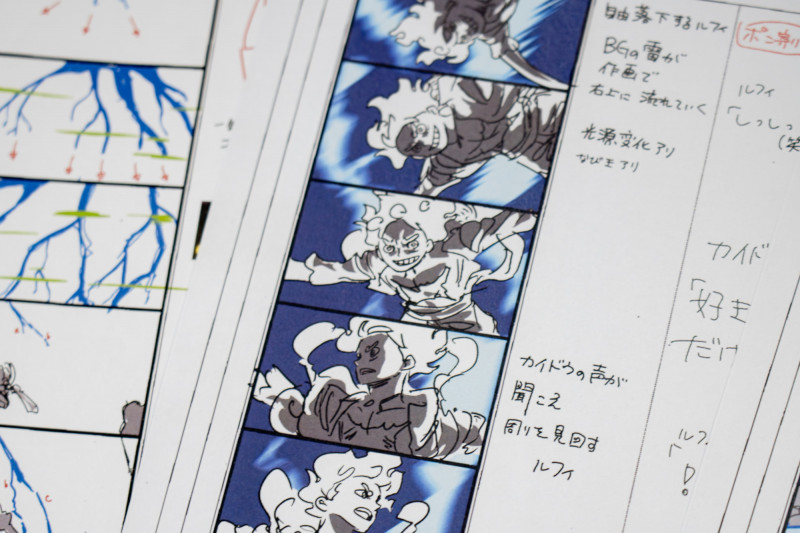 五檔魯夫珍藏動畫分鏡手稿展出。（時藝多媒體提供）