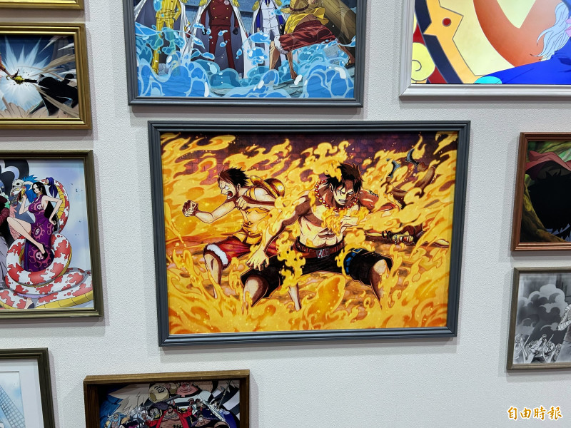 魯夫與艾斯在頂上戰爭並肩作戰，卻是許多海賊迷不願再回顧的篇章之一。（記者廖俐惠攝）