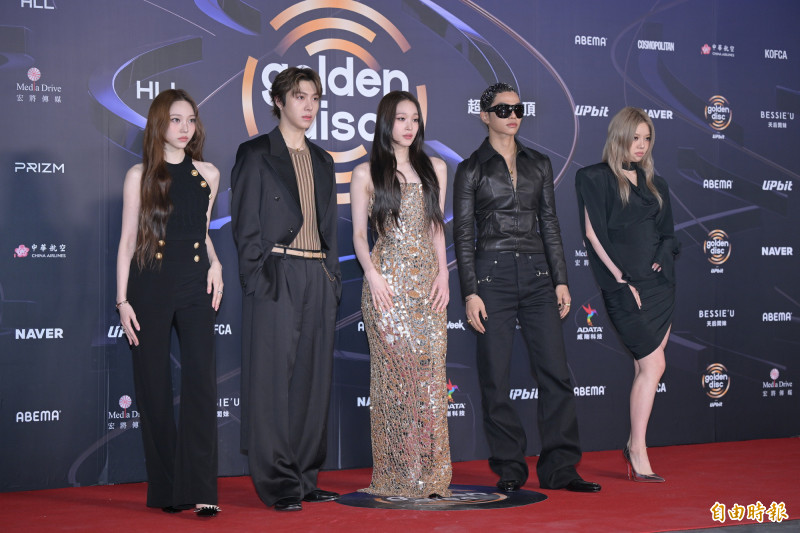 ALLDAY PROJECT的Youngseo、Woochan、Annie、Tarzzan、 Bailey 。（記者王文麟攝）