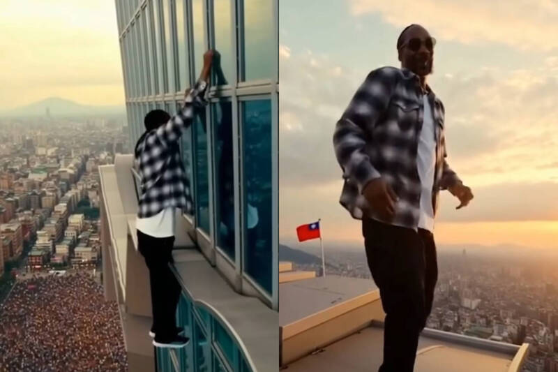 (影)跟上霍諾德旋風!Snoop Dogg靠AI「爬台北101」同框國旗網笑翻