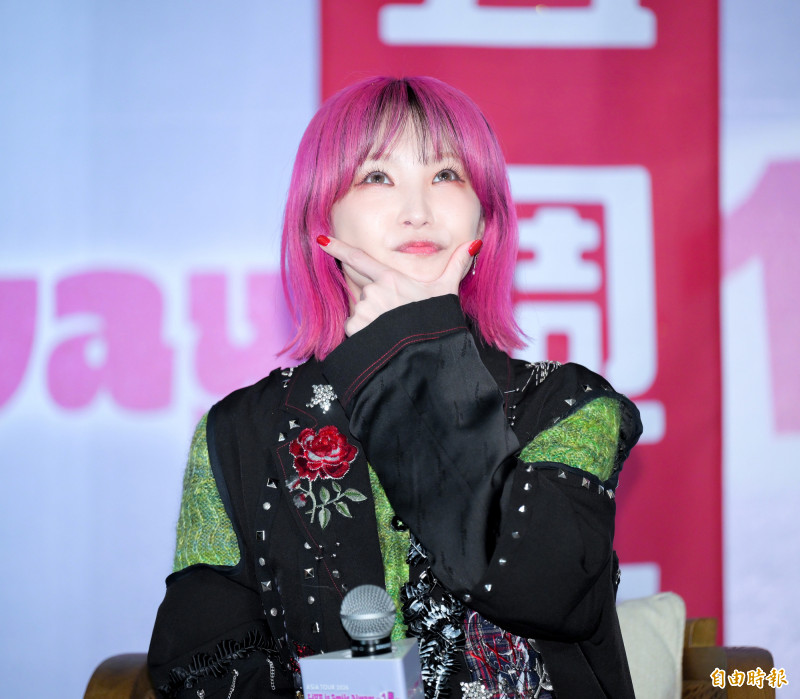 LiSA思考了一下。（記者王文麟攝）