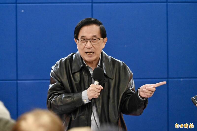 前總統陳水扁7日出席南一中校友交流會特別講座，以「就讀南一中對阿扁從政的影響」為題進行演講。（記者叢昌瑾攝）