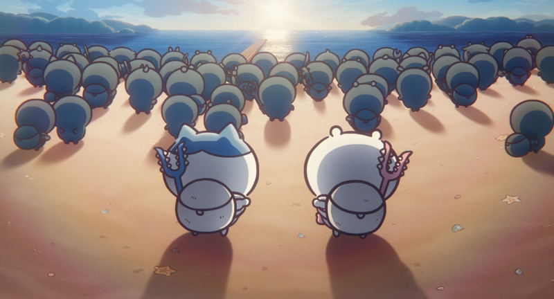 《劇場版 吉伊卡哇 人魚島的秘密》小八貓、吉伊卡哇。（羚邦提供）