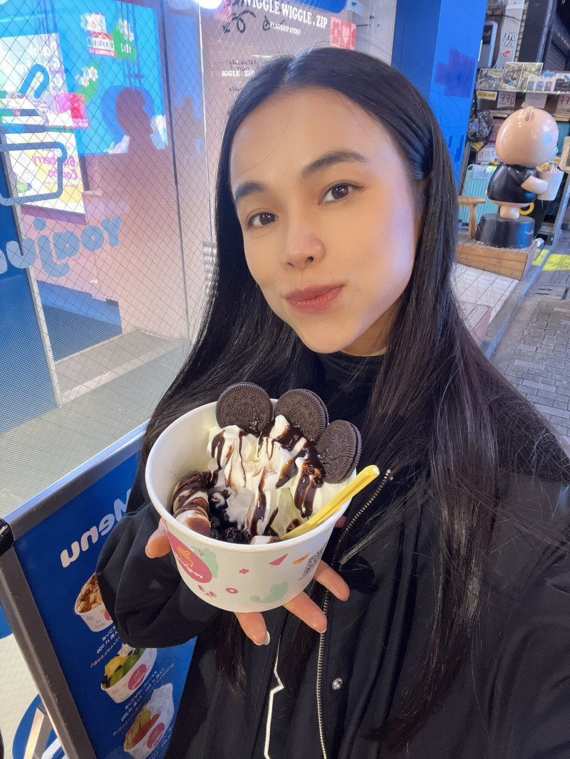 賽後林芯儀立刻開啟「獎勵飲食模式」。（旺多福多媒體提供）