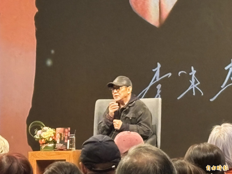 李連杰今在台出席講座，看起來輕鬆自在。（記者蕭方綺攝）