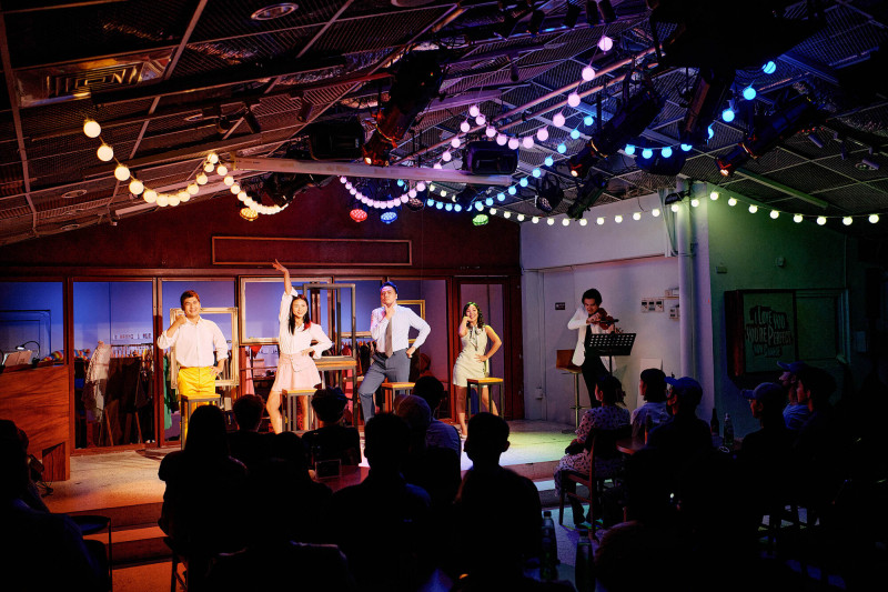 高華麗（左起）、賴珮如、Steven、藍紫綾演出《I Love You, You’re Perfect, Now Change》。（活性界面製作提供）