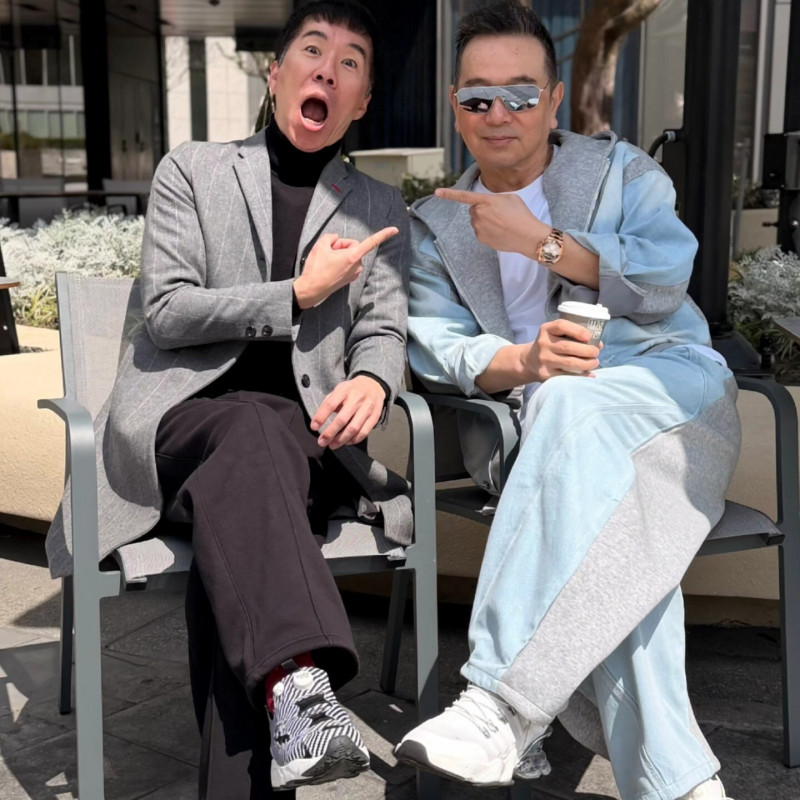 張晨光（右）與張兆志合體拍短片。（翻攝自臉書）