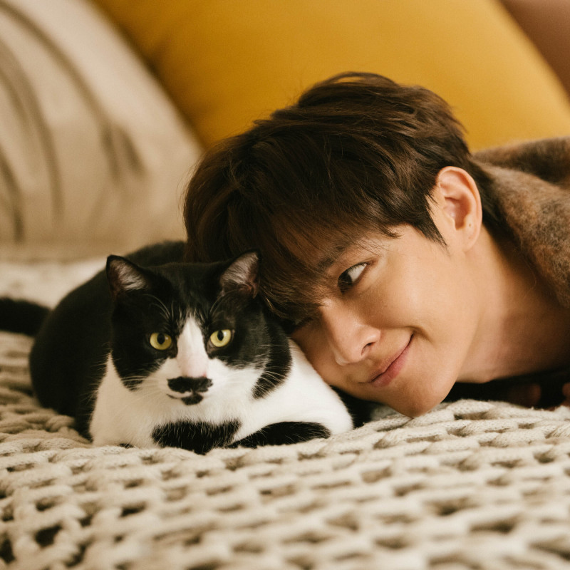 炎亞綸化身獨居男子領養老貓。（晴空鳥提供）